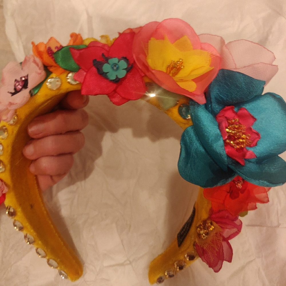 Floral Crystal Headband New Handmade